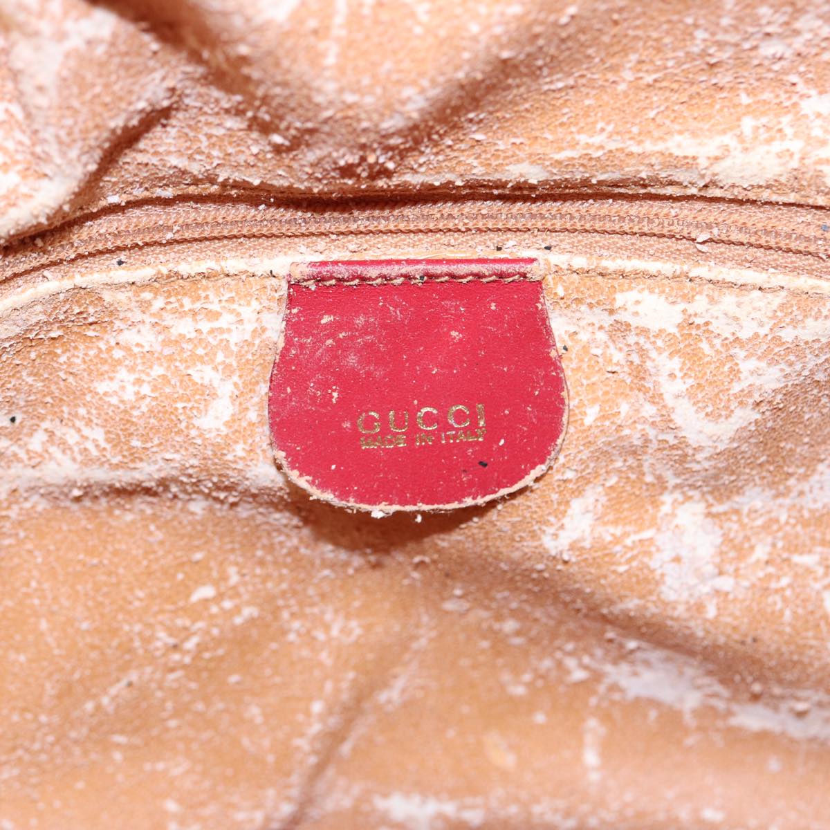GUCCI Bamboo Shoulder Bag Suede 2way Red Gold 001 2113 1638 85477