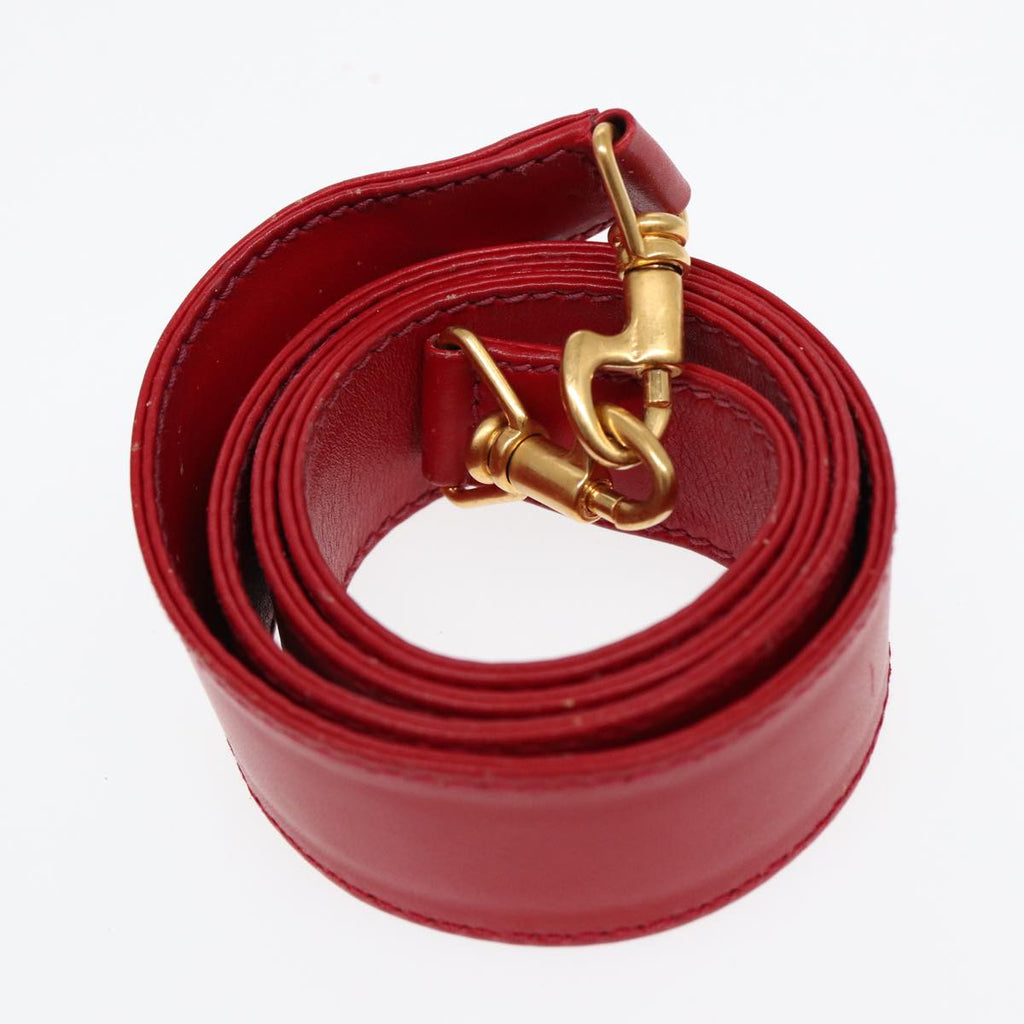 GUCCI Bamboo Shoulder Bag Suede 2way Red Gold 001 2113 1638 85477
