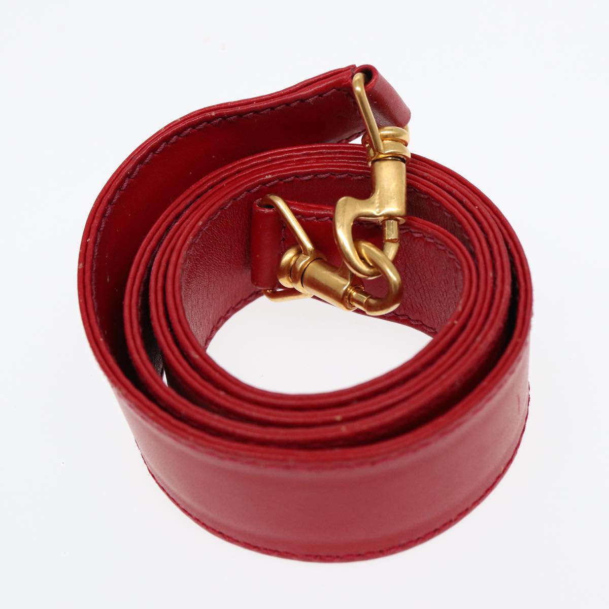 GUCCI Bamboo Shoulder Bag Suede 2way Red Gold 001 2113 1638 85477