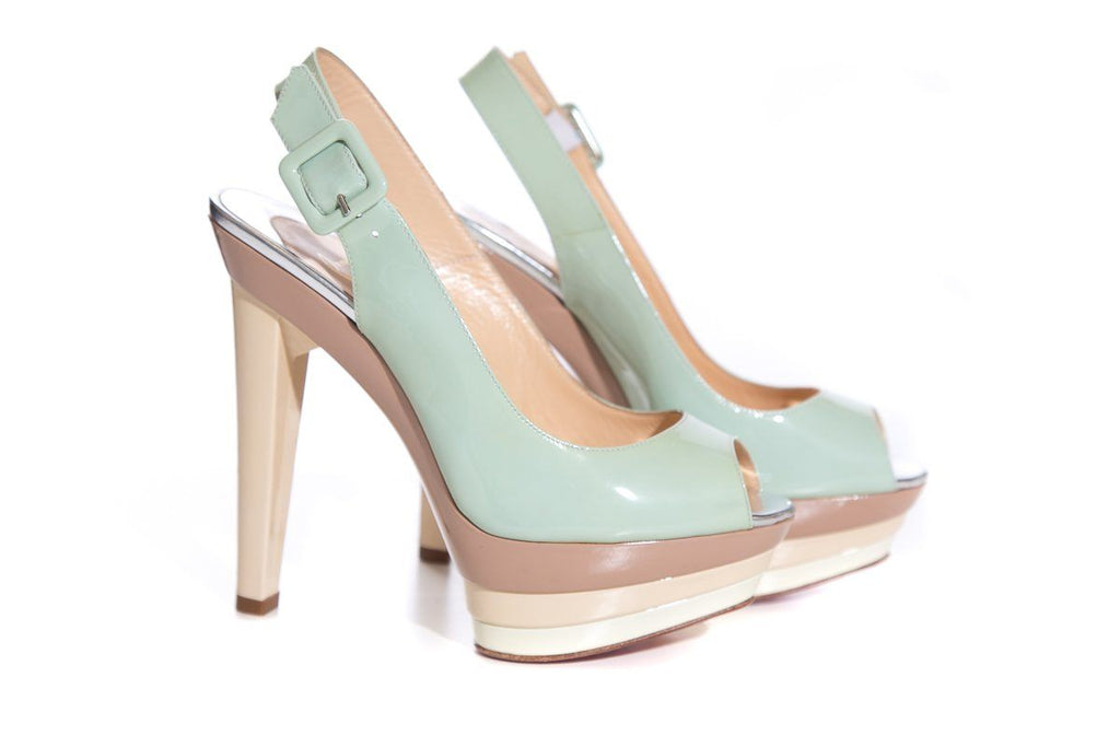 Christian Louboutin Multicolor Slingbacks SZ 36.5