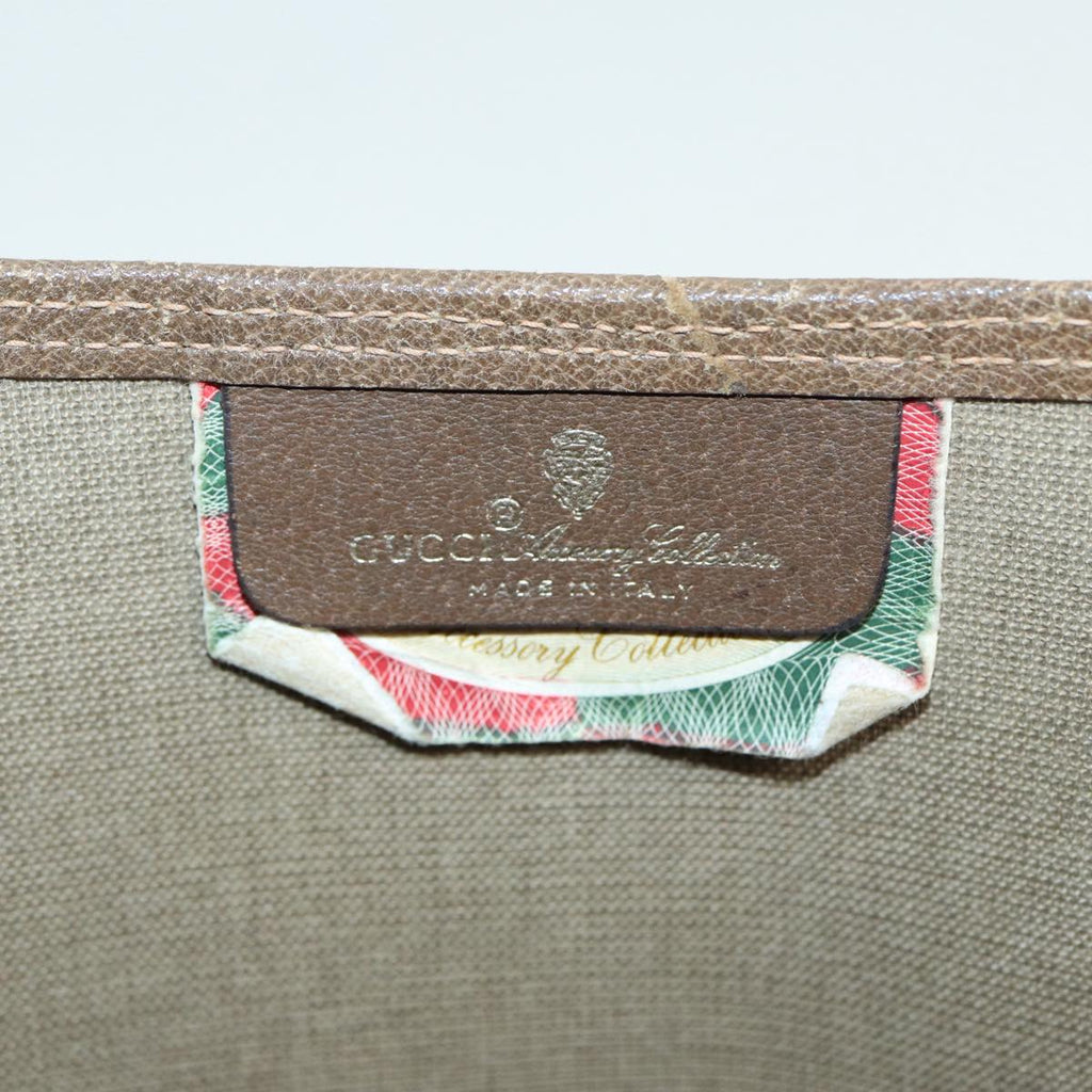 GUCCI GG Supreme Web Sherry Line Tote Bag PVC Beige Silver 39 02 003 85494