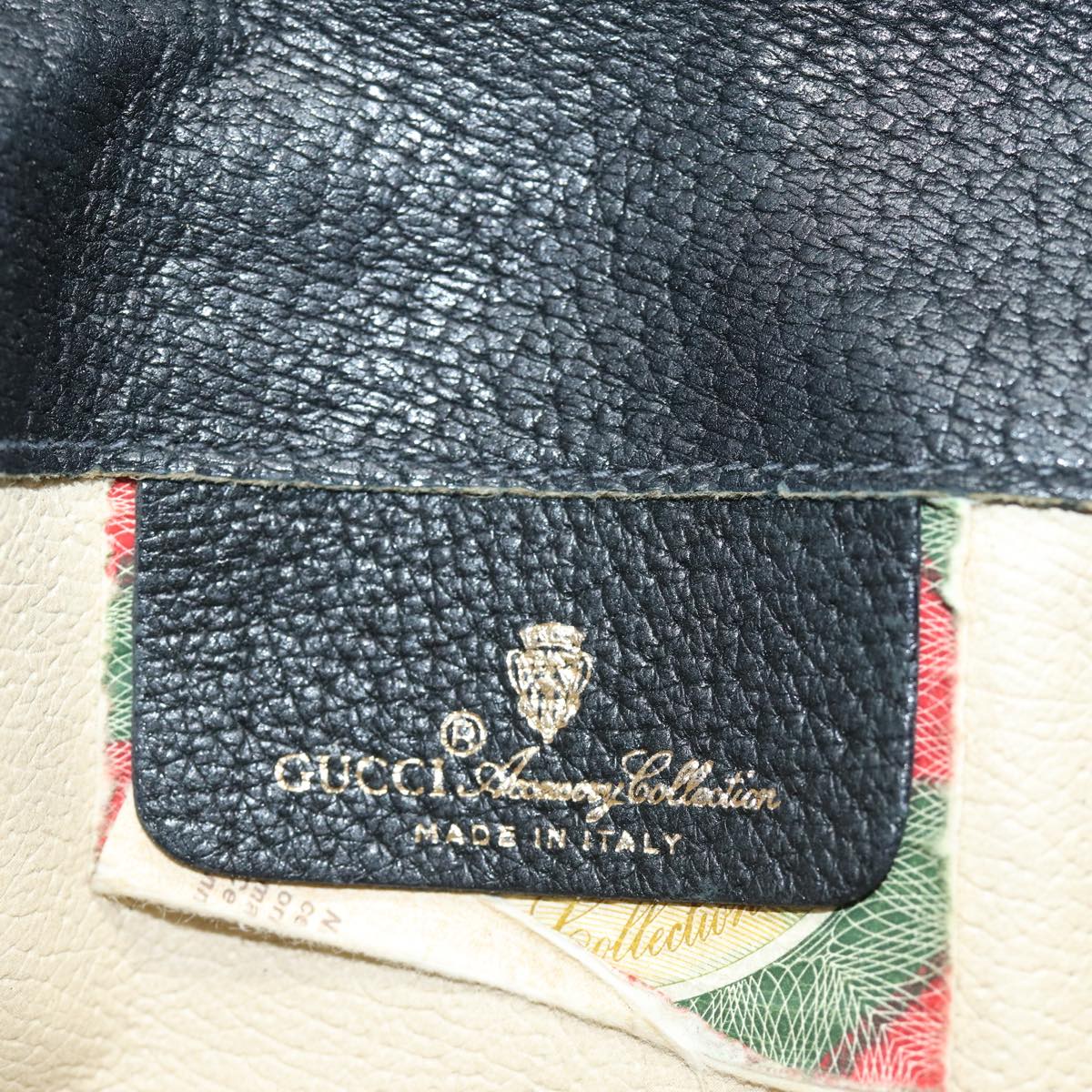 GUCCI Clutch Bag Leather Black Gold 85496
