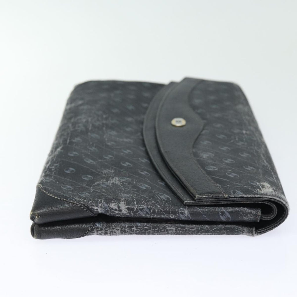GUCCI Clutch Bag Leather Black Gold 85496