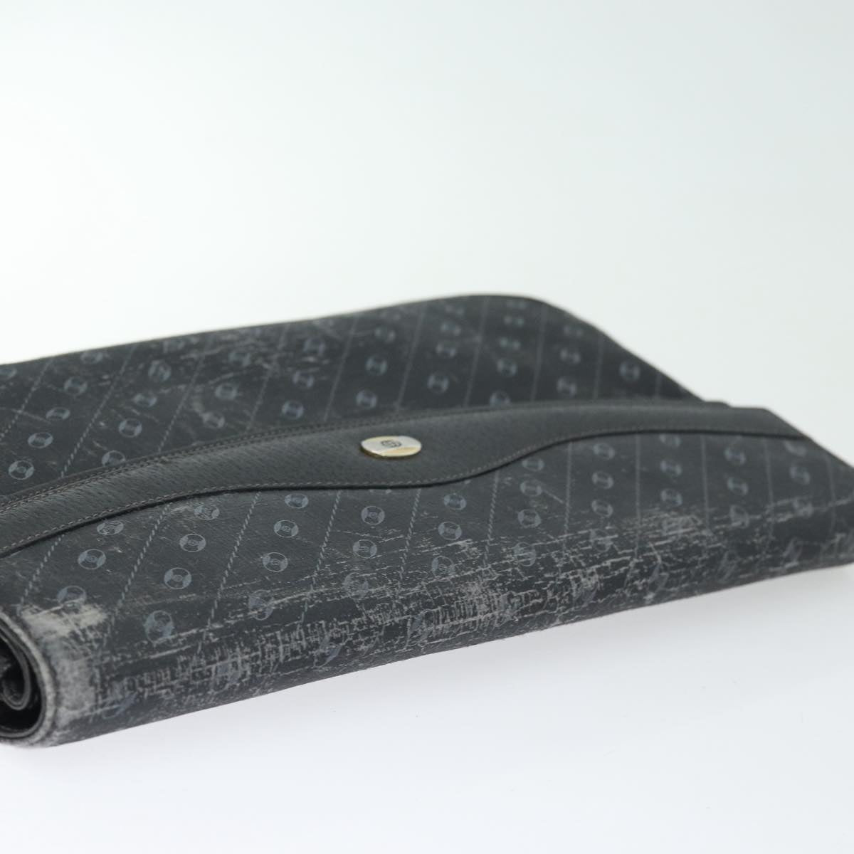 GUCCI Clutch Bag Leather Black Gold 85496