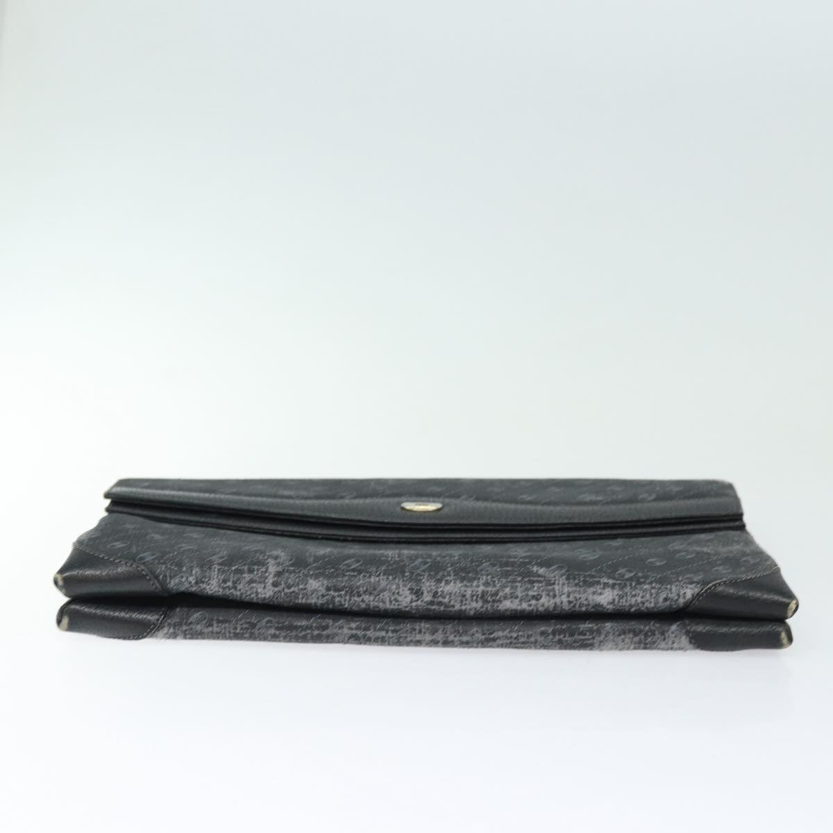 GUCCI Clutch Bag Leather Black Gold 85496