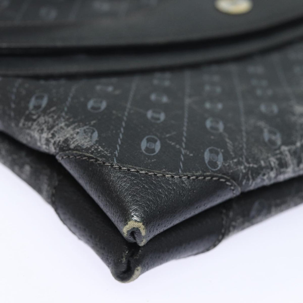 GUCCI Clutch Bag Leather Black Gold 85496