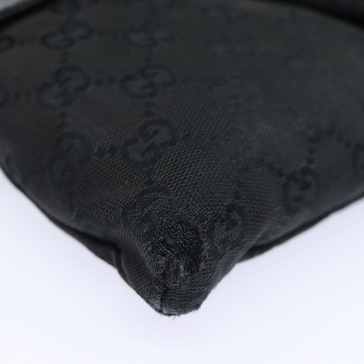 GUCCI GG Canvas Waist bag Black Silver 28566 85497