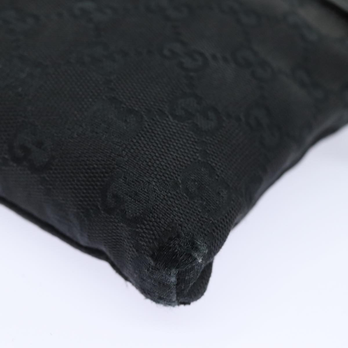 GUCCI GG Canvas Waist bag Black Silver 28566 85497