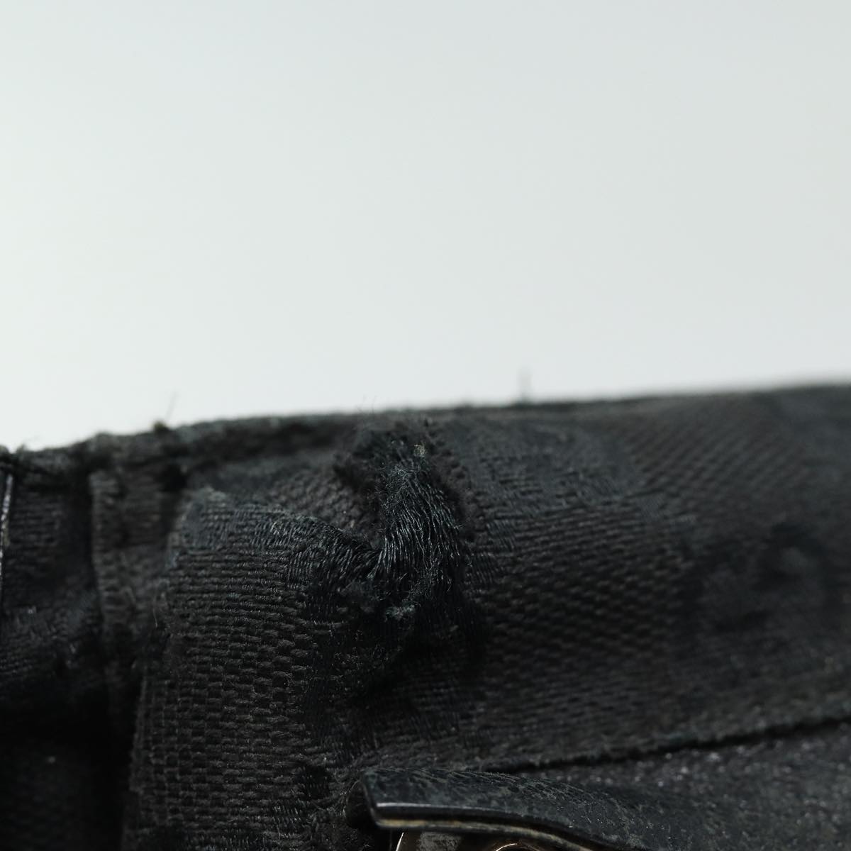 GUCCI GG Canvas Waist bag Black Silver 28566 85497
