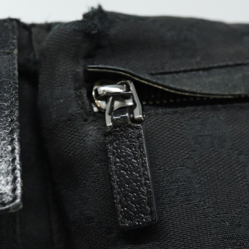 GUCCI GG Canvas Waist bag Black Silver 28566 85497