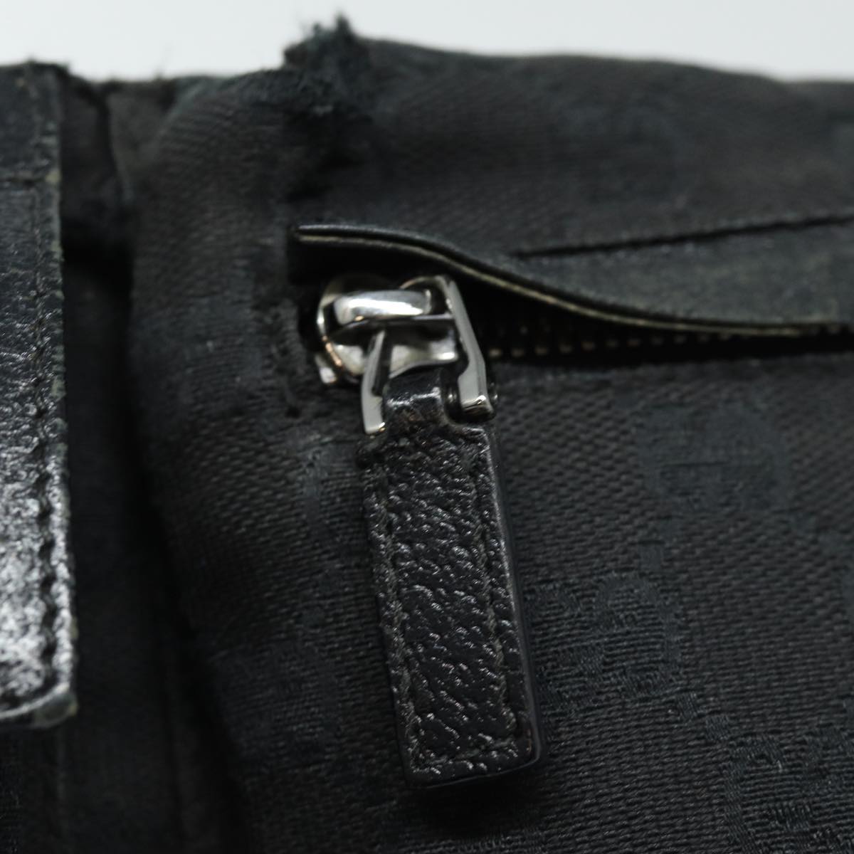 GUCCI GG Canvas Waist bag Black Silver 28566 85497