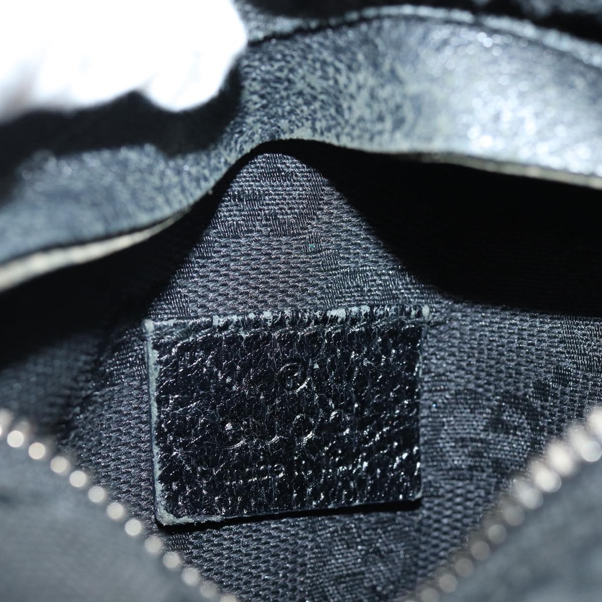 GUCCI GG Canvas Waist bag Black Silver 28566 85497