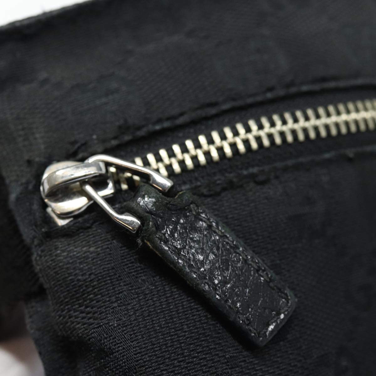 GUCCI GG Canvas Waist bag Black Silver 28566 85497