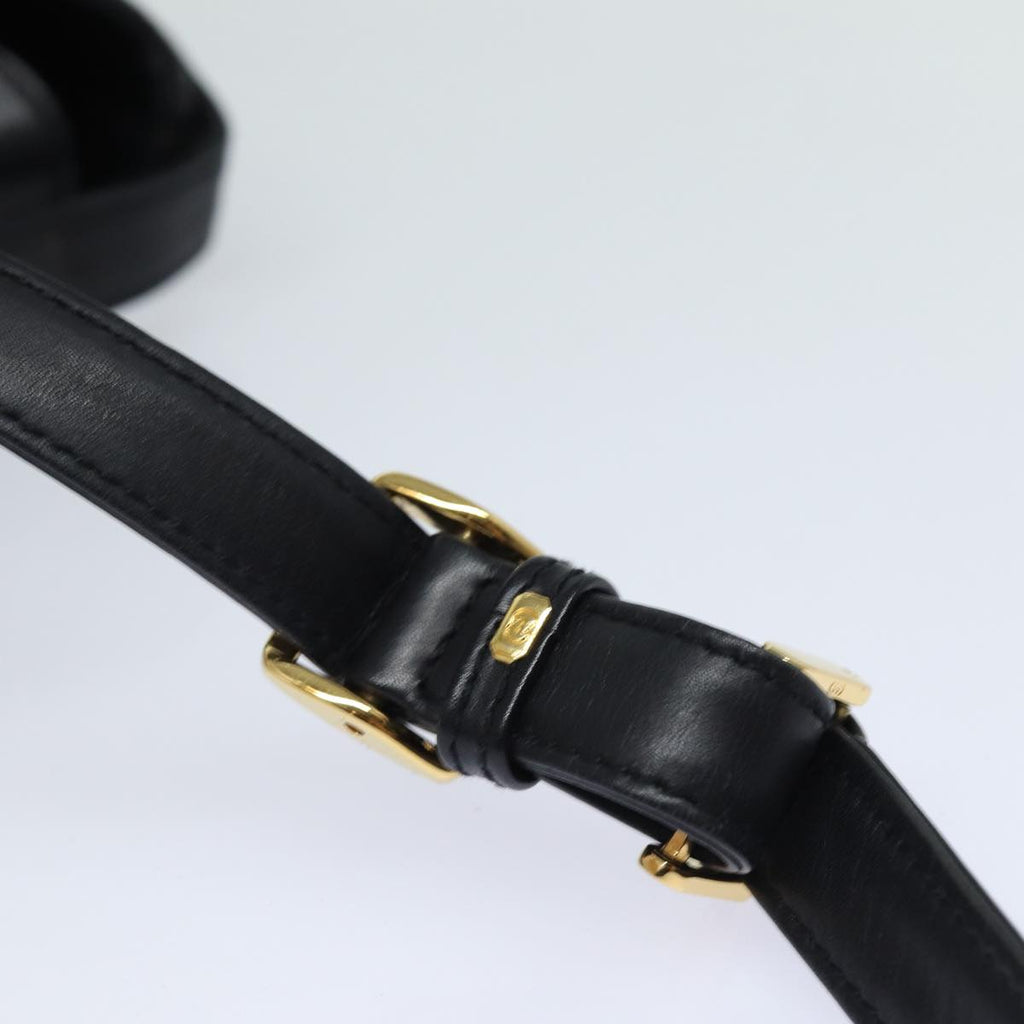 GUCCI Micro GG Supreme Web Sherry Line Shoulder Bag PVC Black Gold 85498