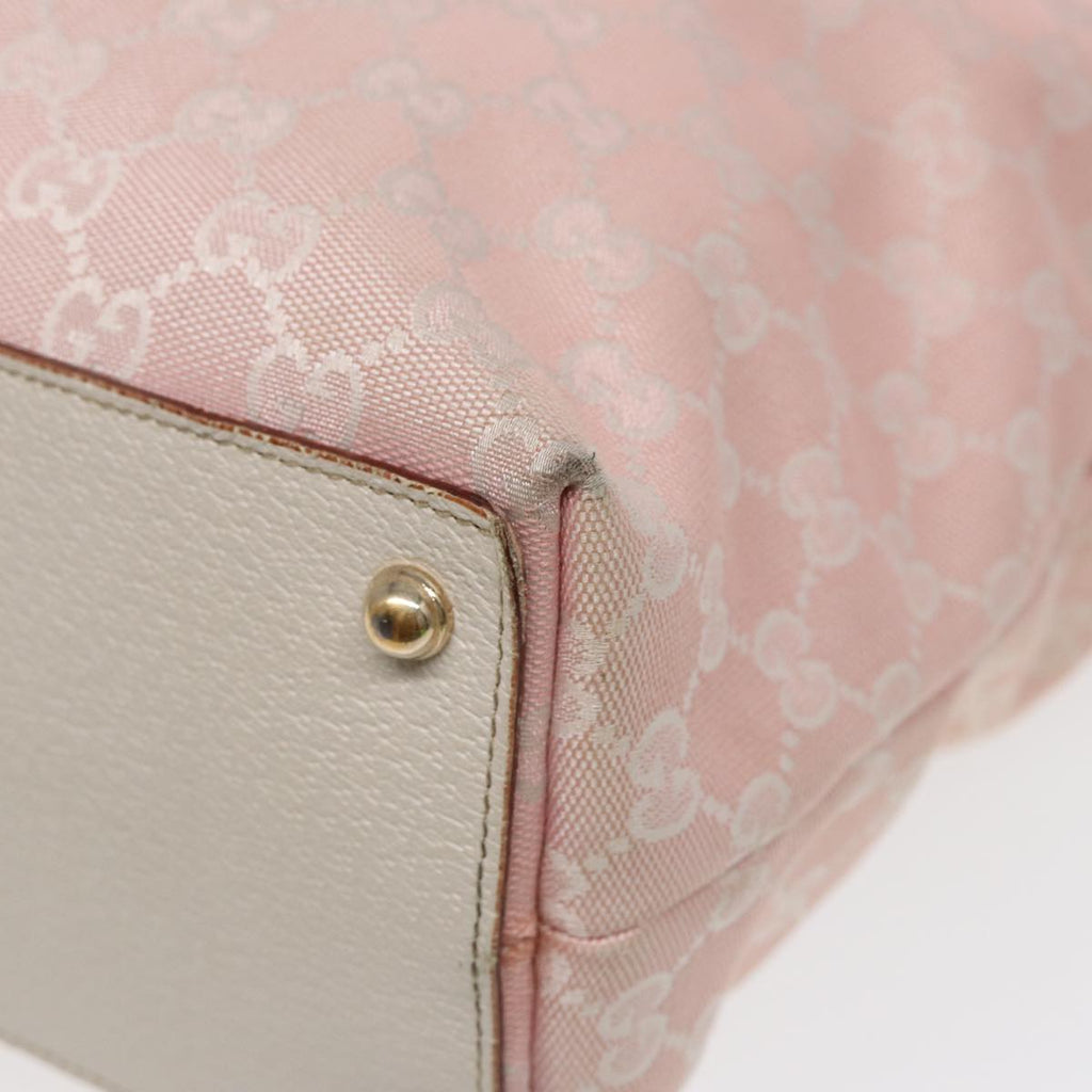 GUCCI GG Canvas Tote Bag Pink White gold 120836 85502