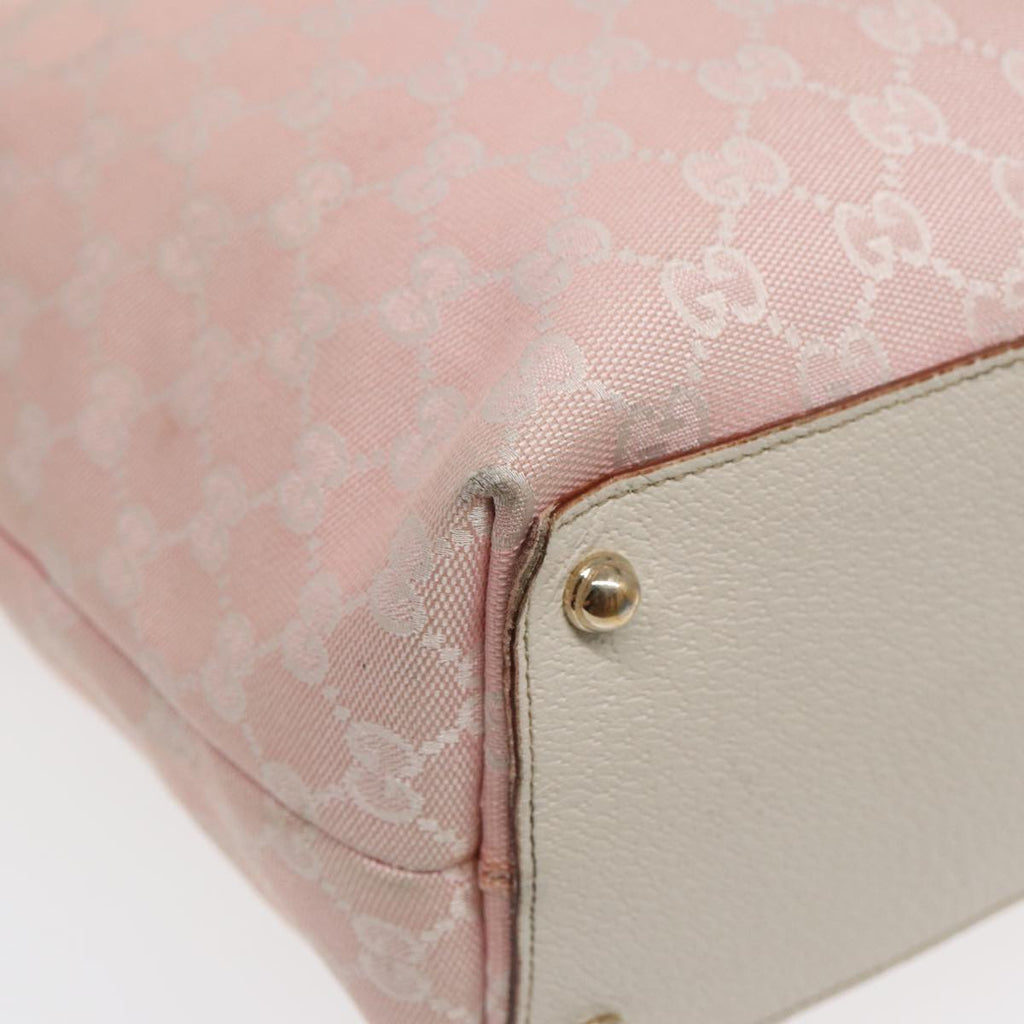 GUCCI GG Canvas Tote Bag Pink White gold 120836 85502
