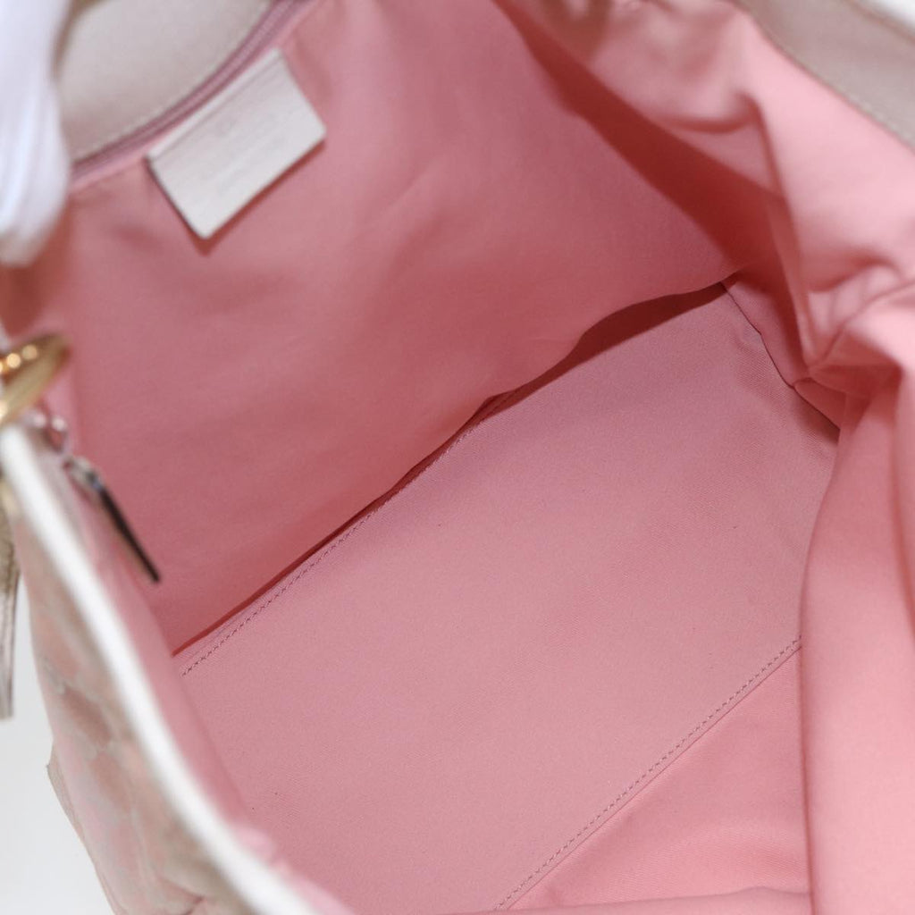 GUCCI GG Canvas Tote Bag Pink White gold 120836 85502