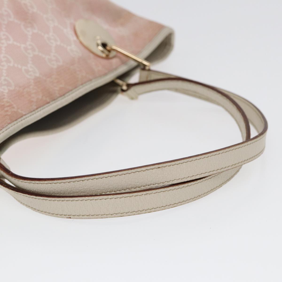 GUCCI GG Canvas Tote Bag Pink White gold 120836 85502
