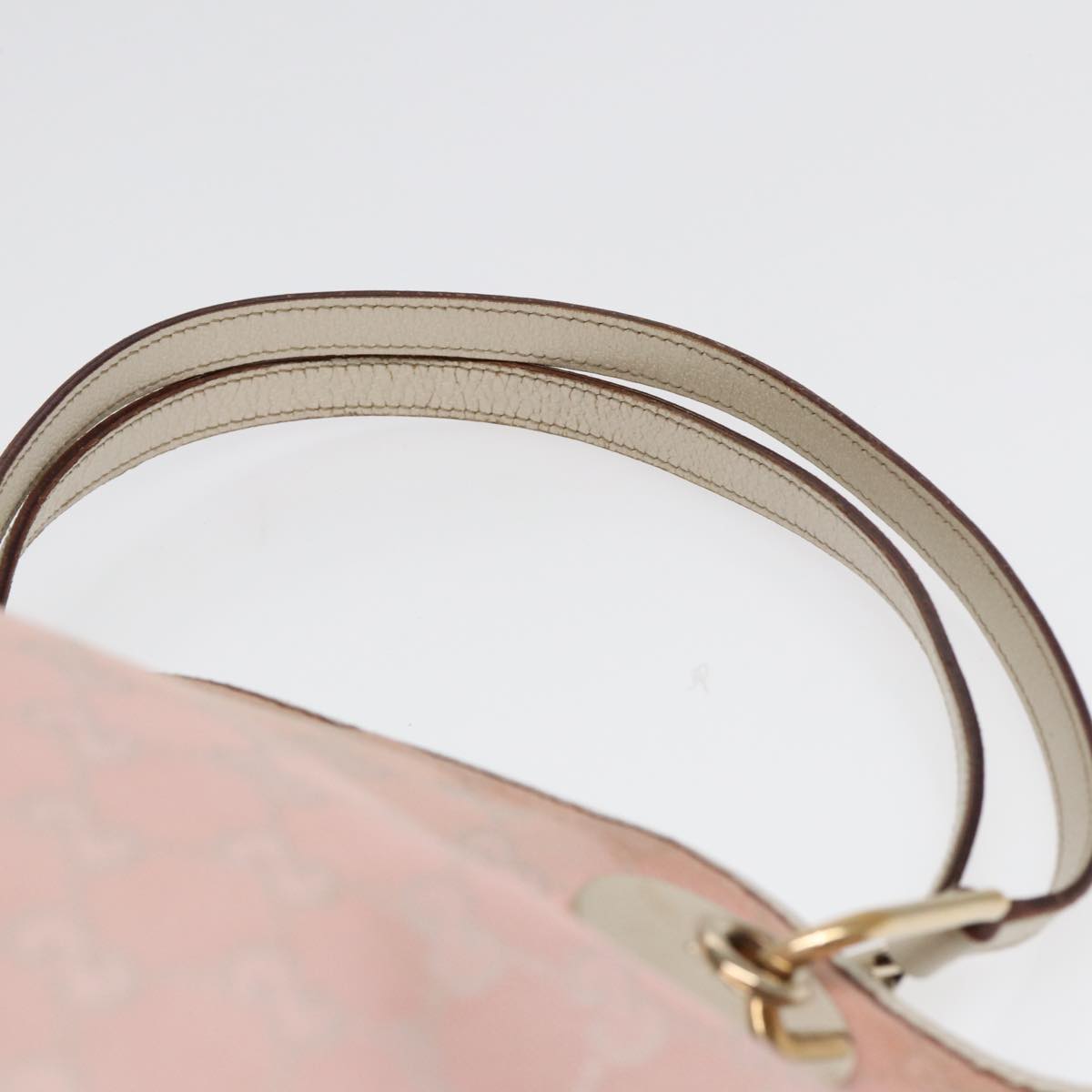 GUCCI GG Canvas Tote Bag Pink White gold 120836 85502