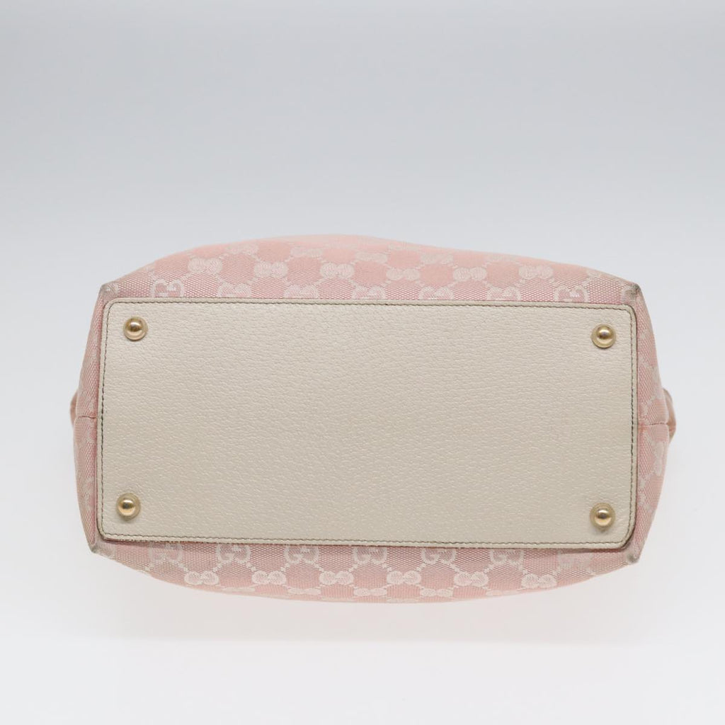 GUCCI GG Canvas Tote Bag Pink White gold 120836 85502