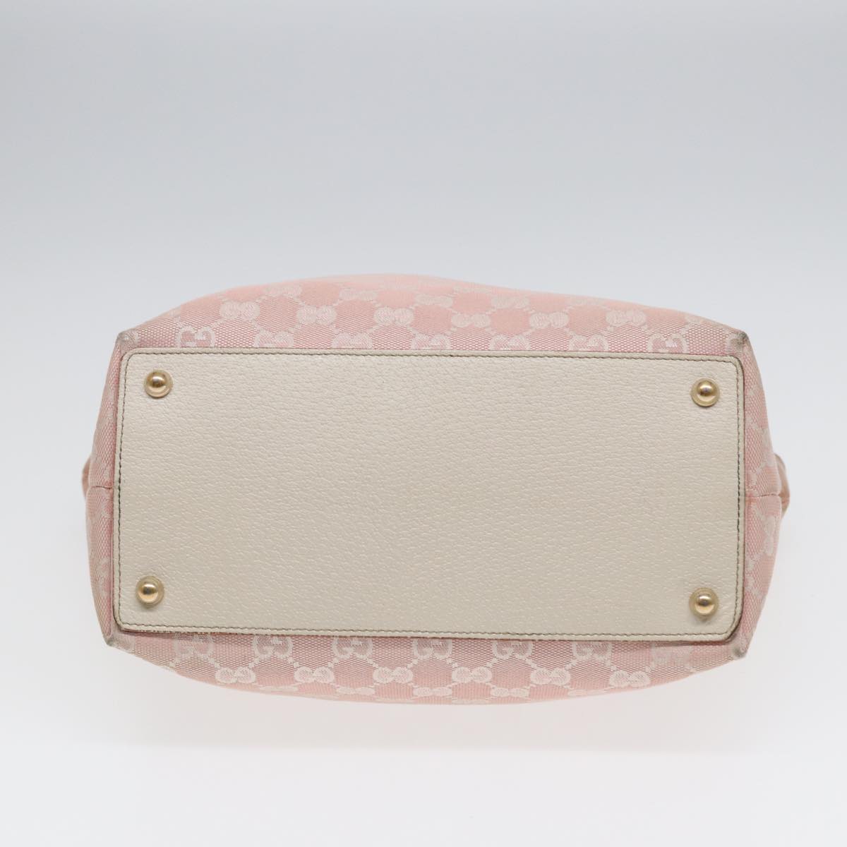 GUCCI GG Canvas Tote Bag Pink White gold 120836 85502