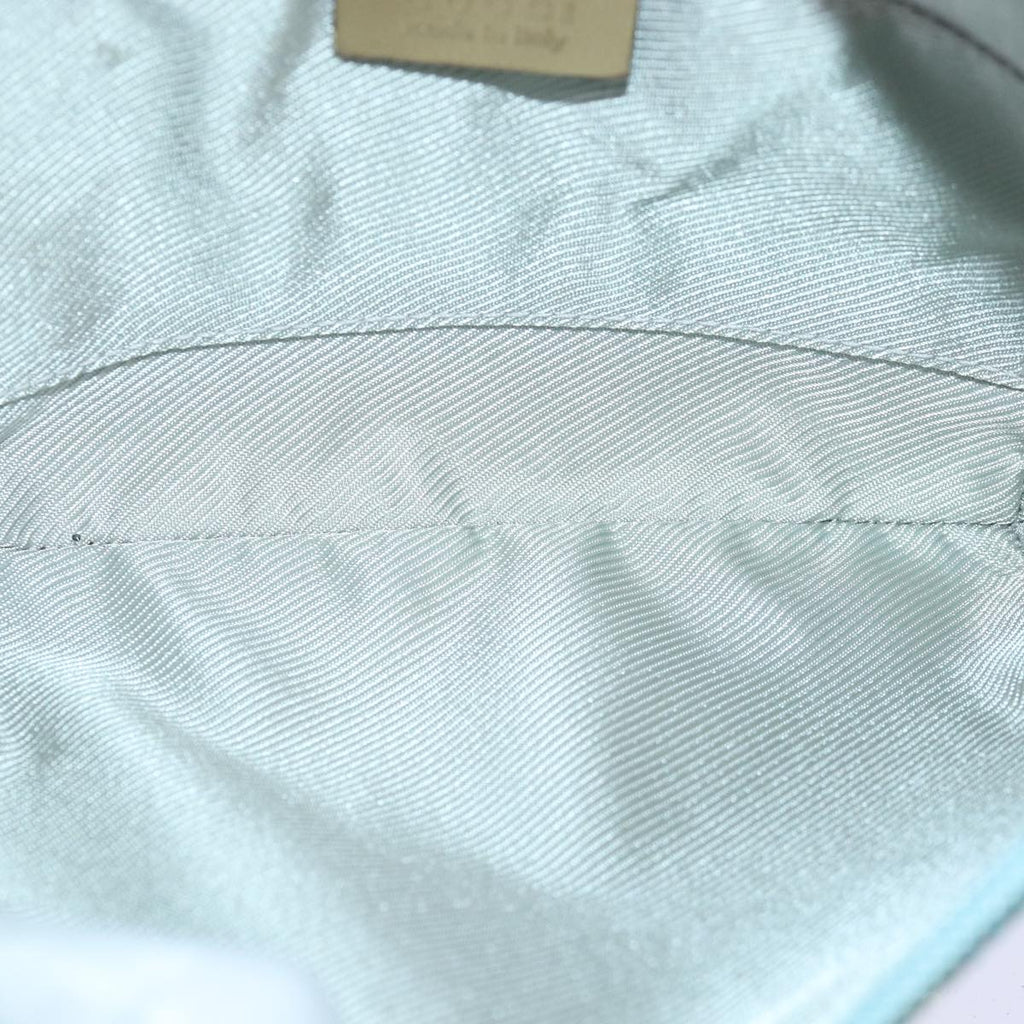 GUCCI GG Canvas Shoulder Bag Light Blue Gold 005 0813 85517
