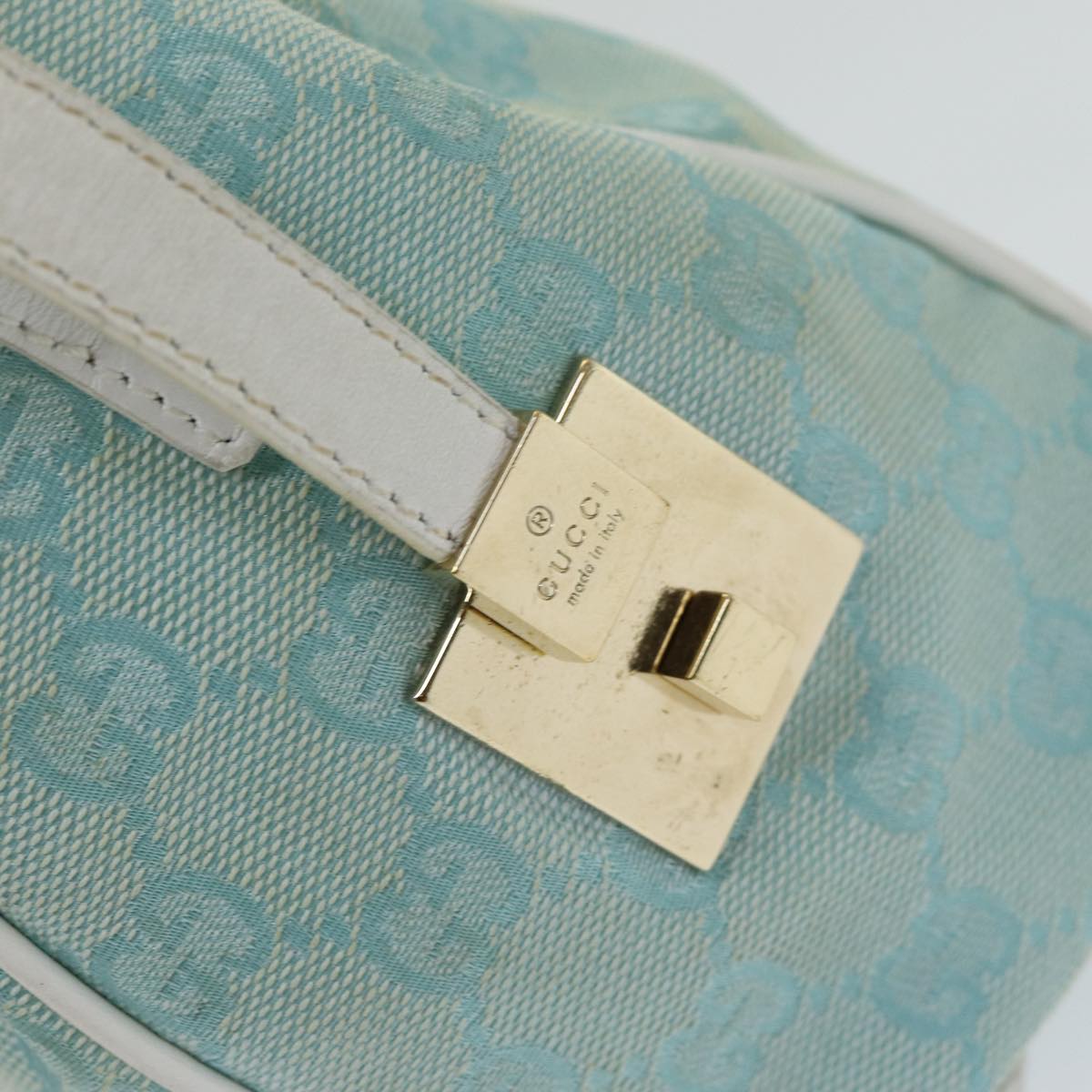 GUCCI GG Canvas Hand Bag Beige White gold 000 0851 85519