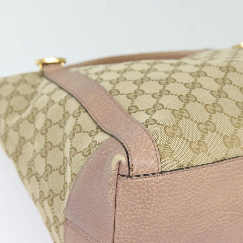 GUCCI GG Canvas Hand Bag 2way Beige Pink gold 323675 85520