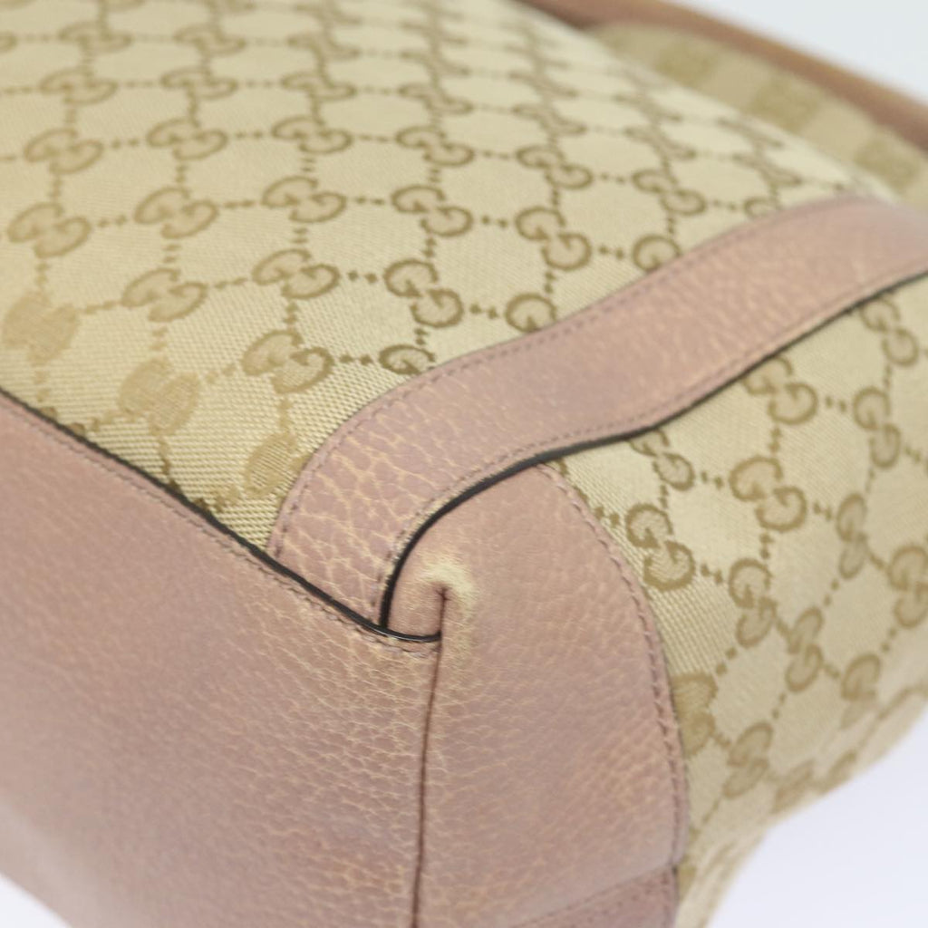GUCCI GG Canvas Hand Bag 2way Beige Pink gold 323675 85520