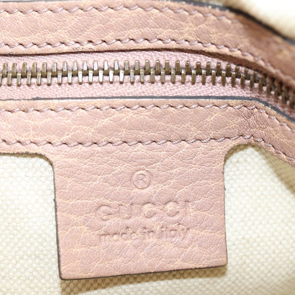 GUCCI GG Canvas Hand Bag 2way Beige Pink gold 323675 85520