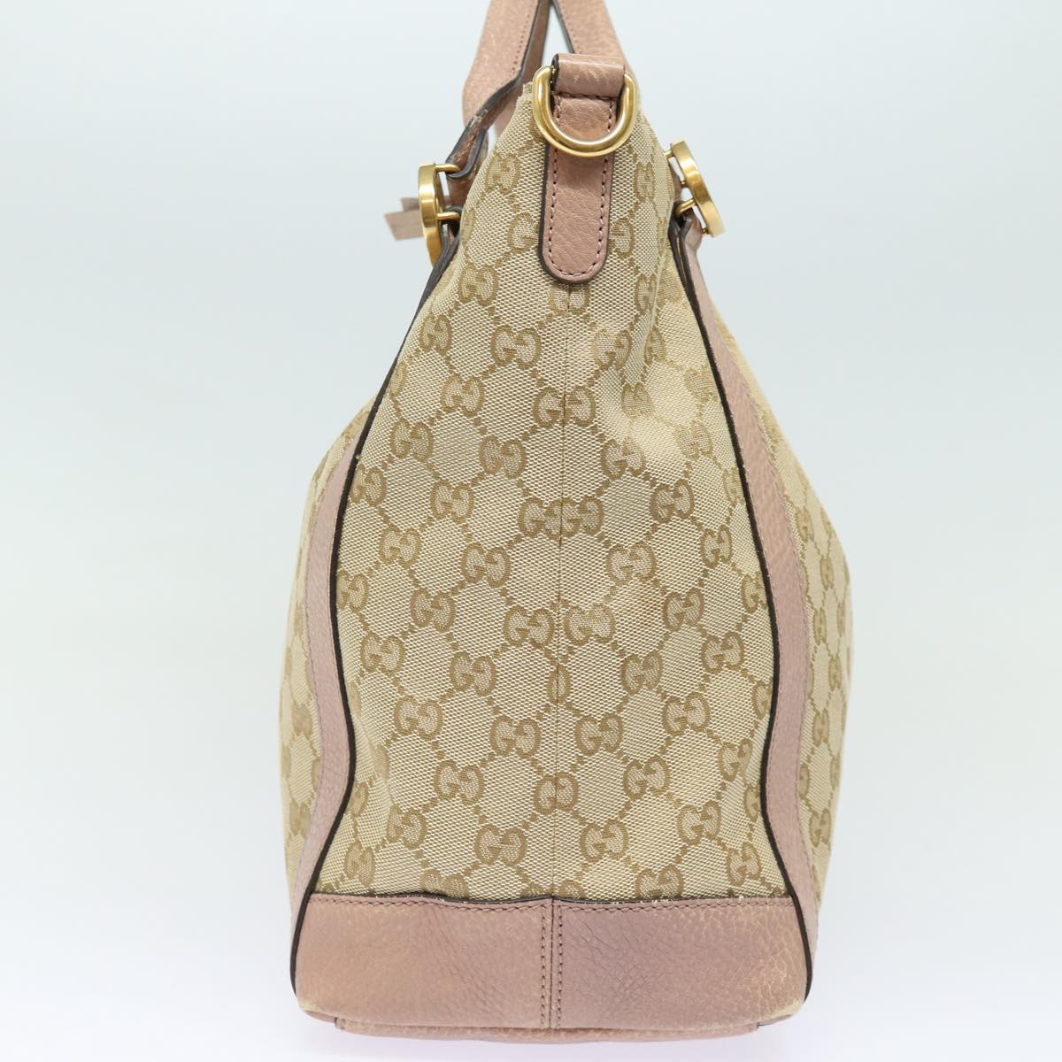 GUCCI GG Canvas Hand Bag 2way Beige Pink gold 323675 85520