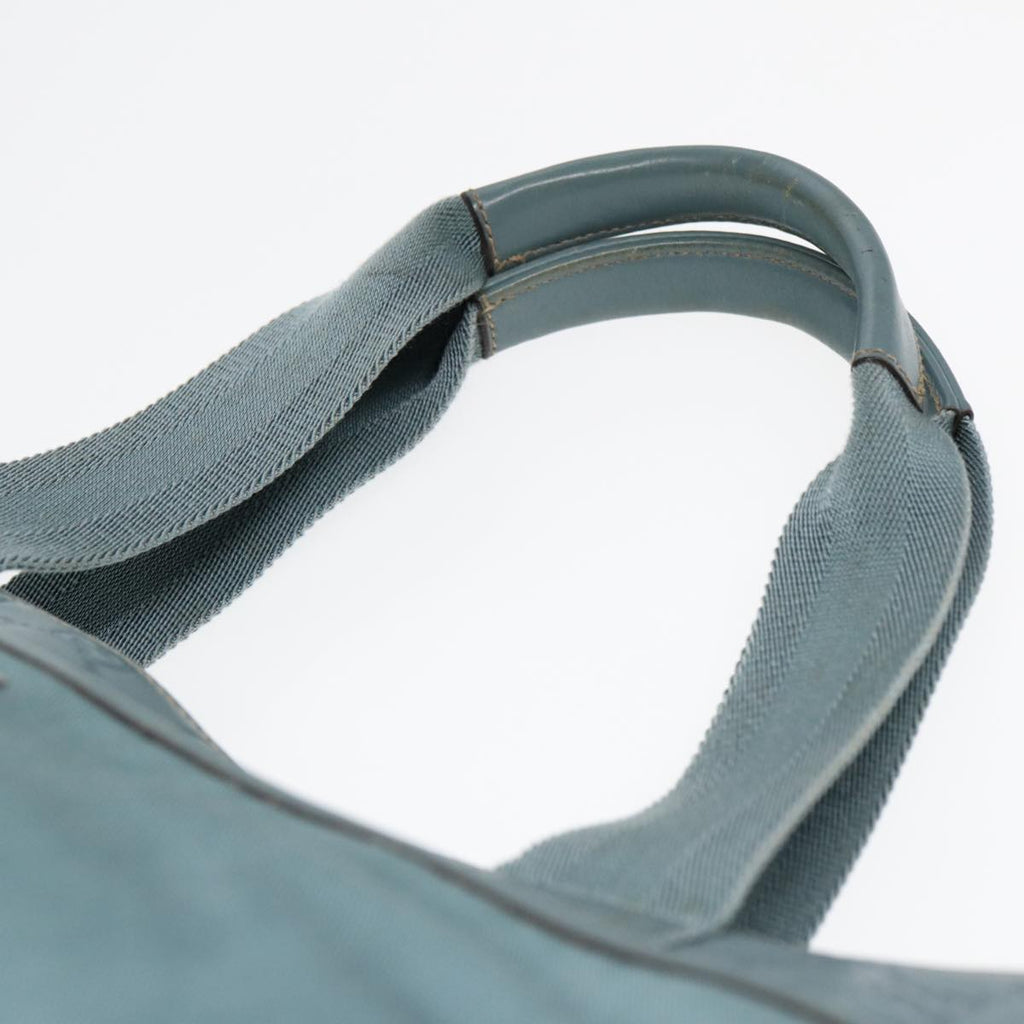 GUCCI GG Canvas Guccissima Tote Bag Nylon Leather Light Blue Silve 85527