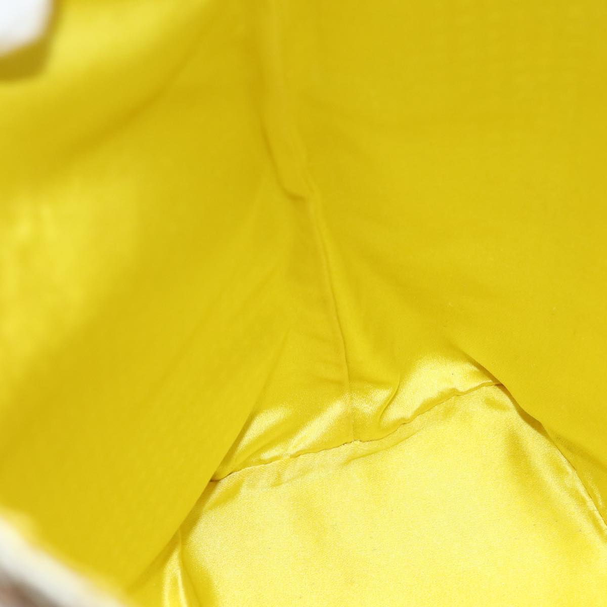 FENDI Hand Bag Enamel Yellow White Silver 85528