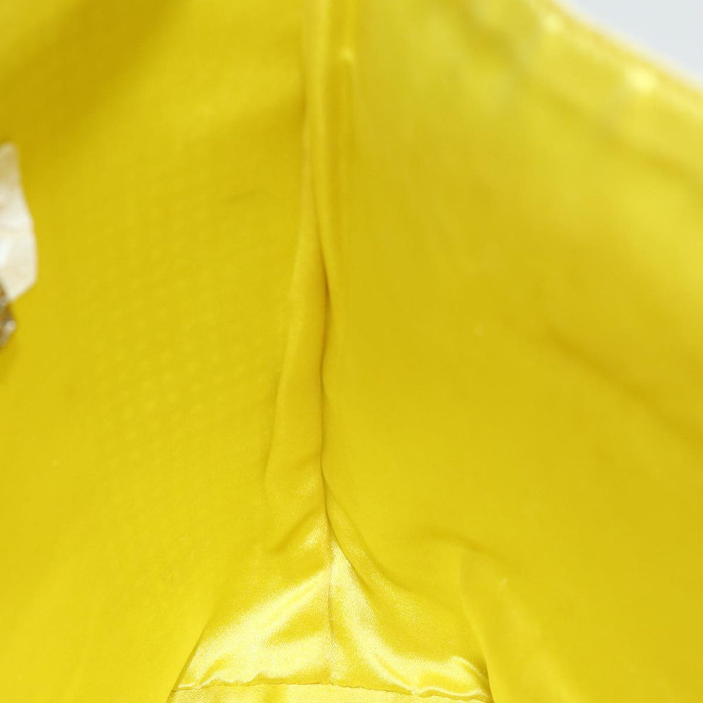 FENDI Hand Bag Enamel Yellow White Silver 85528