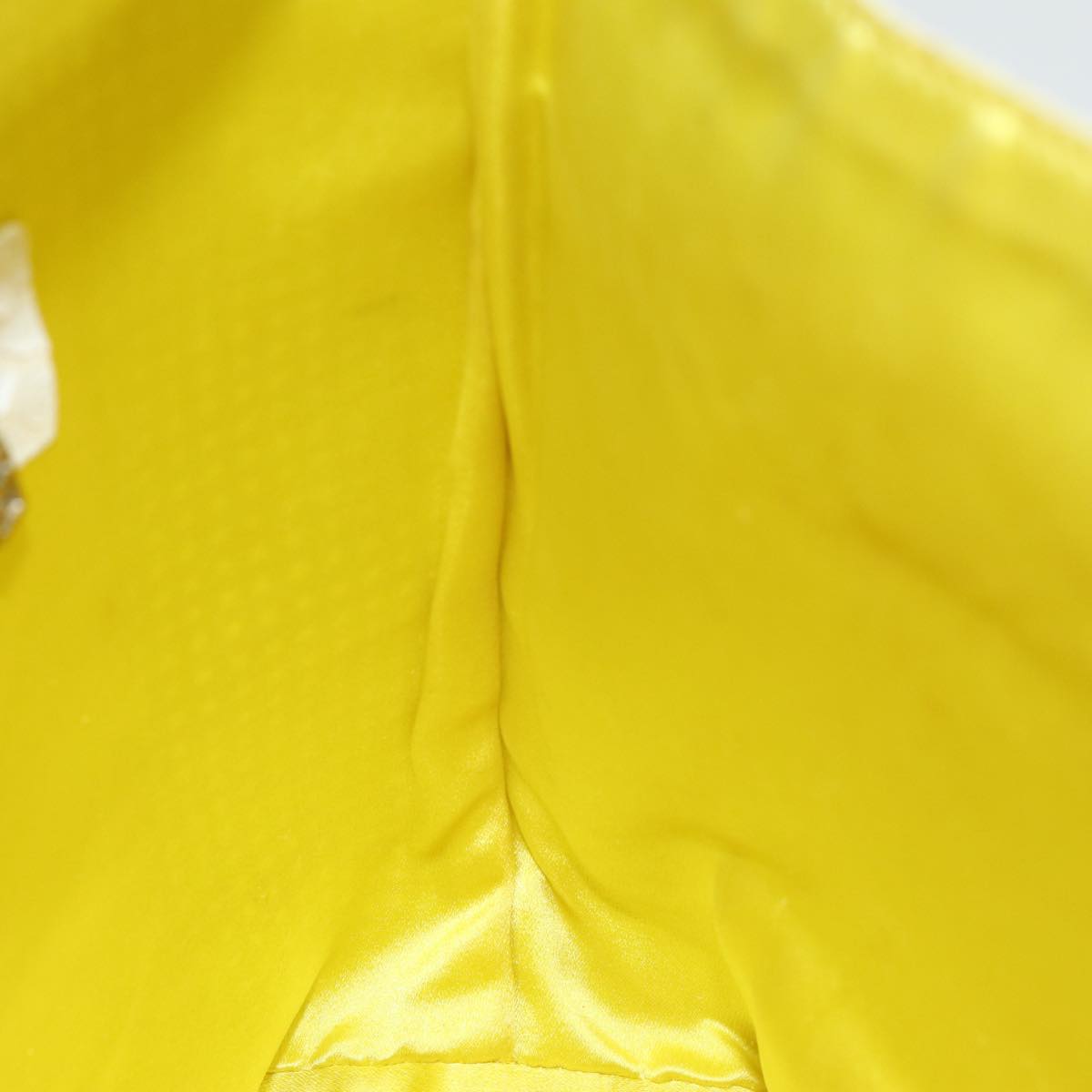 FENDI Hand Bag Enamel Yellow White Silver 85528