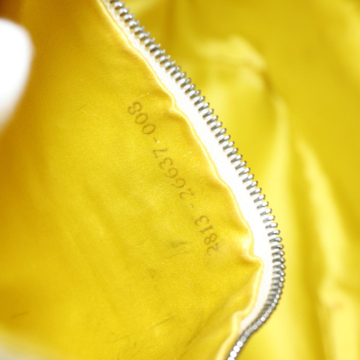 FENDI Hand Bag Enamel Yellow White Silver 85528