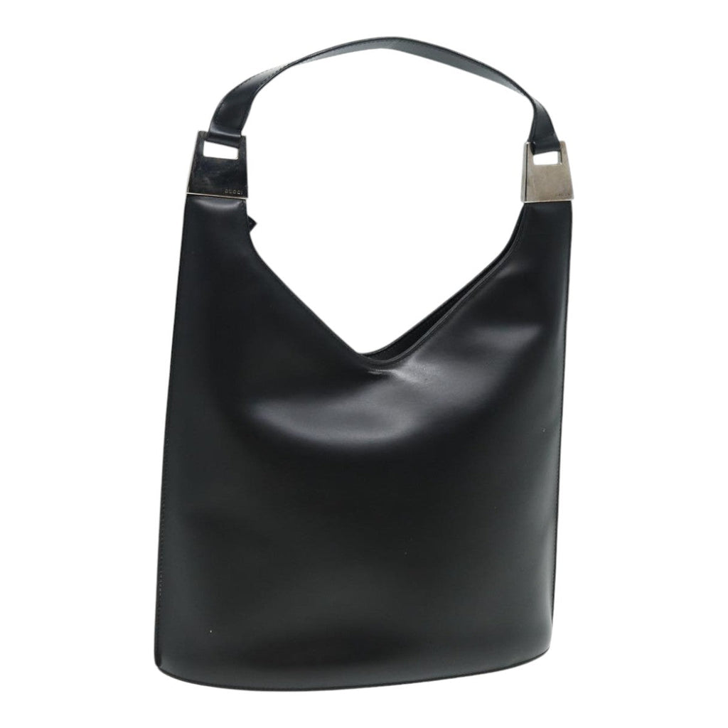 GUCCI Hand Bag Leather Black Silver 001 3010 85529