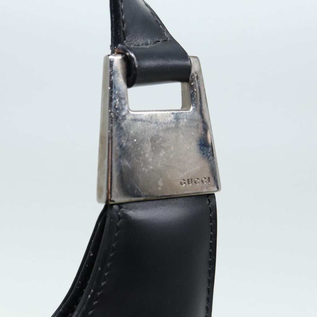 GUCCI Hand Bag Leather Black Silver 001 3010 85529