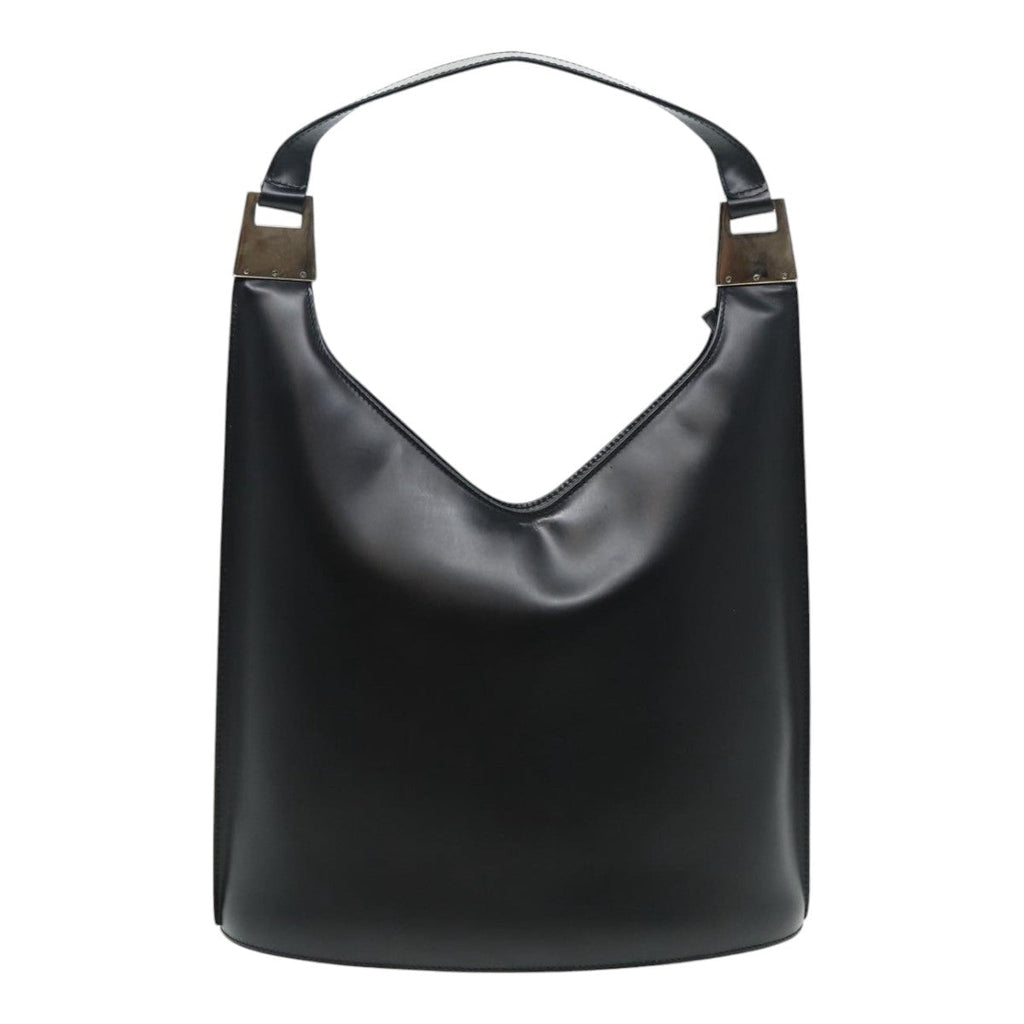 GUCCI Hand Bag Leather Black Silver 001 3010 85529