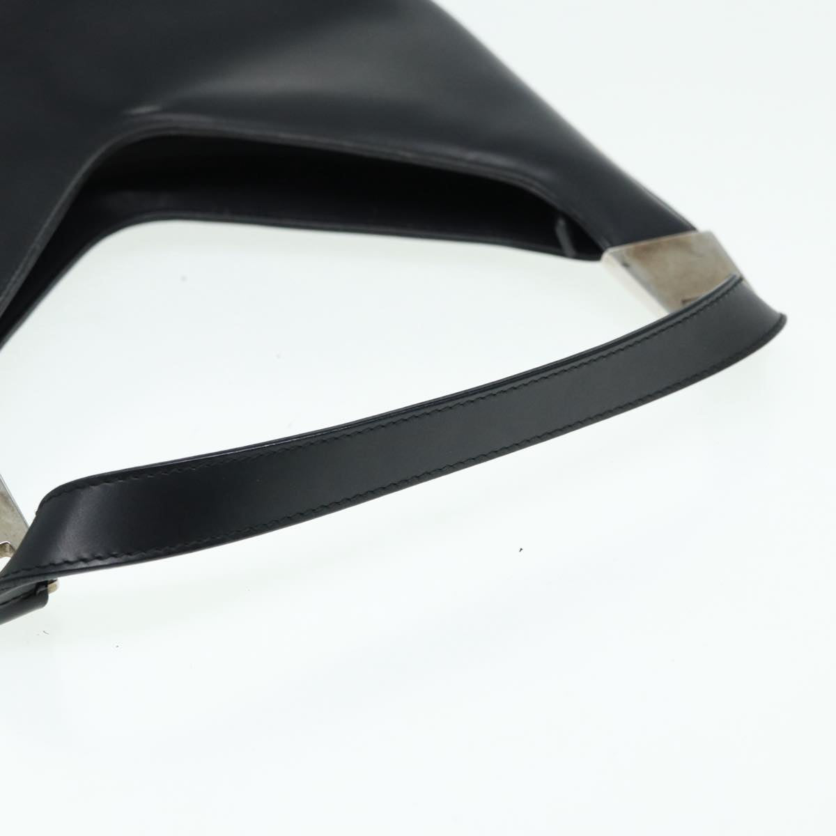 GUCCI Hand Bag Leather Black Silver 001 3010 85529