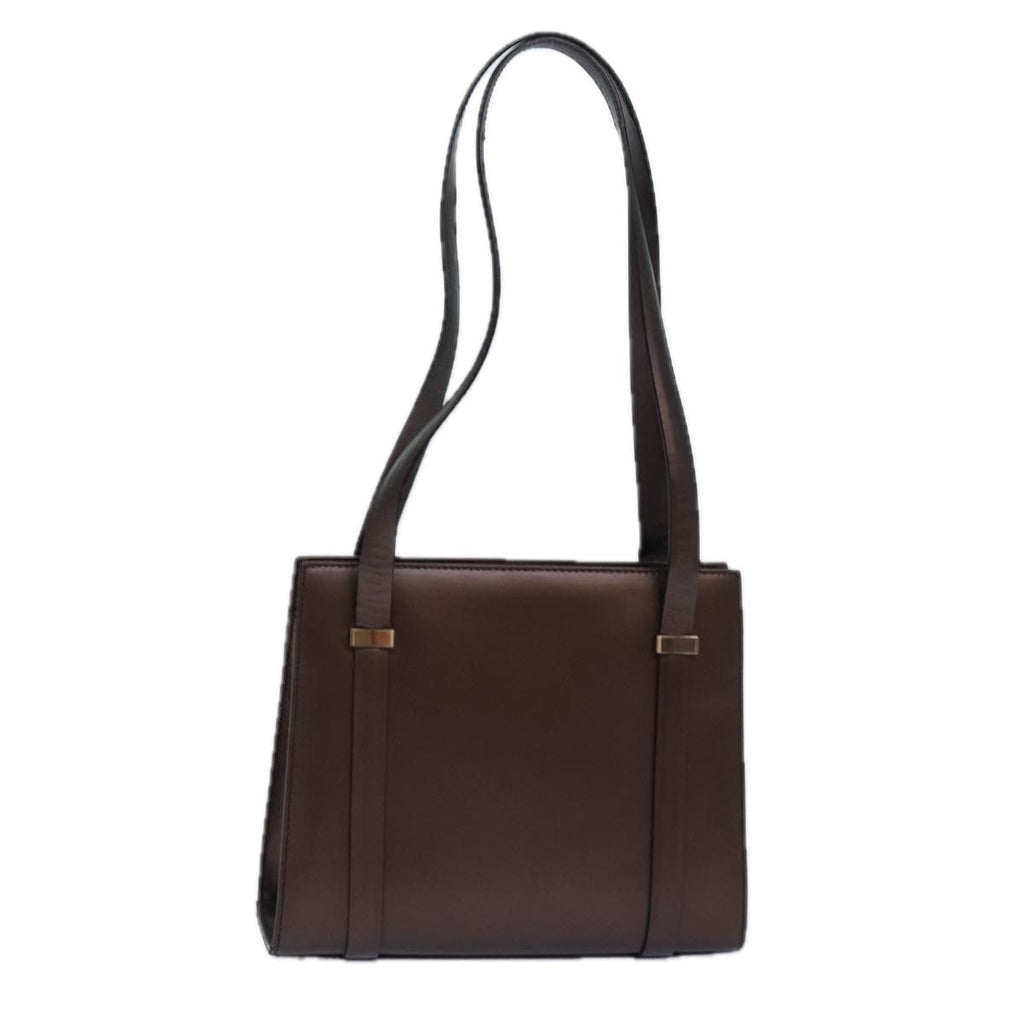 GUCCI Hand Bag Leather Brown Silver 007 2046 0268 85533