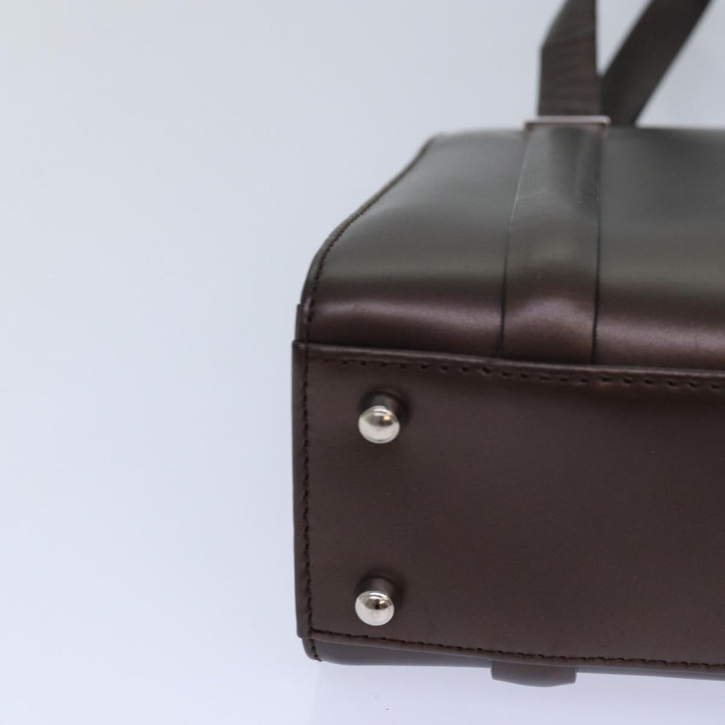 GUCCI Hand Bag Leather Brown Silver 007 2046 0268 85533