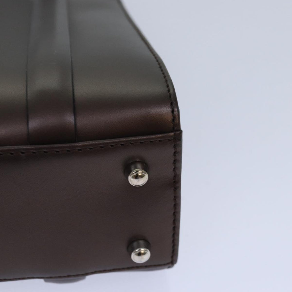 GUCCI Hand Bag Leather Brown Silver 007 2046 0268 85533