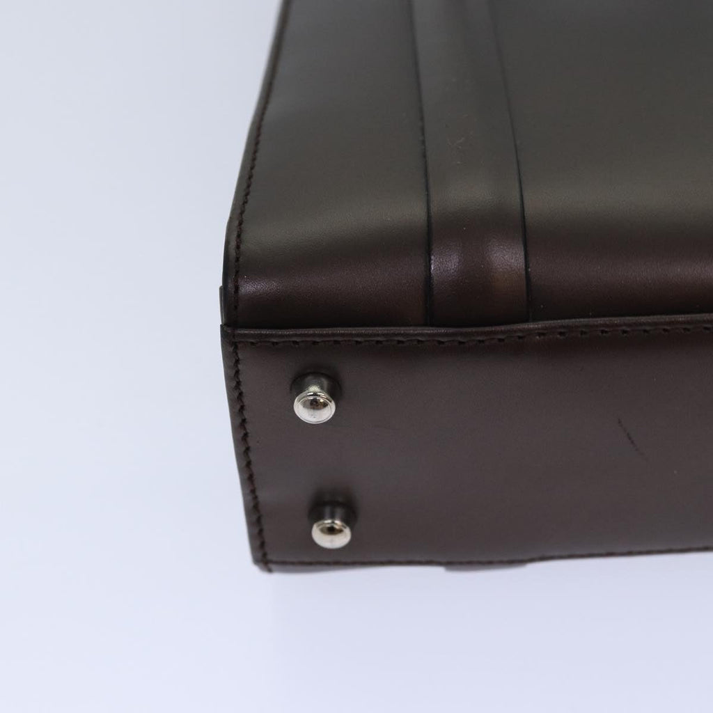GUCCI Hand Bag Leather Brown Silver 007 2046 0268 85533