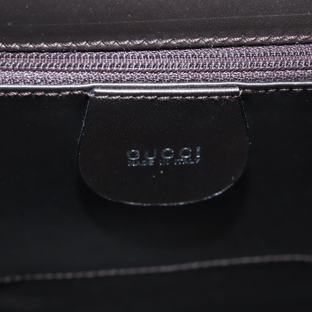 GUCCI Hand Bag Leather Brown Silver 007 2046 0268 85533