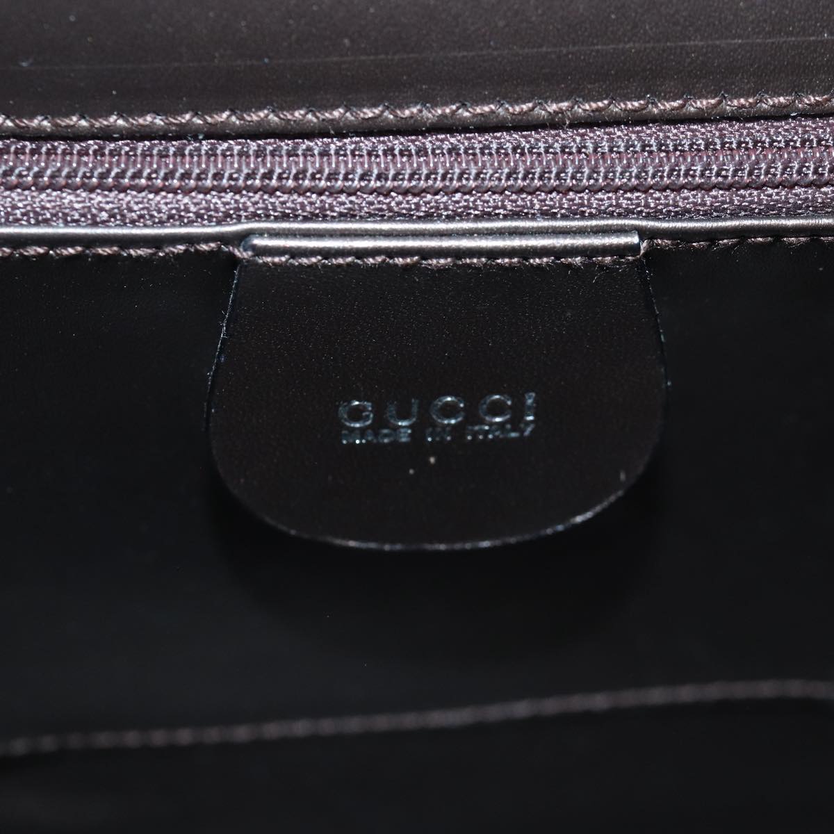 GUCCI Hand Bag Leather Brown Silver 007 2046 0268 85533