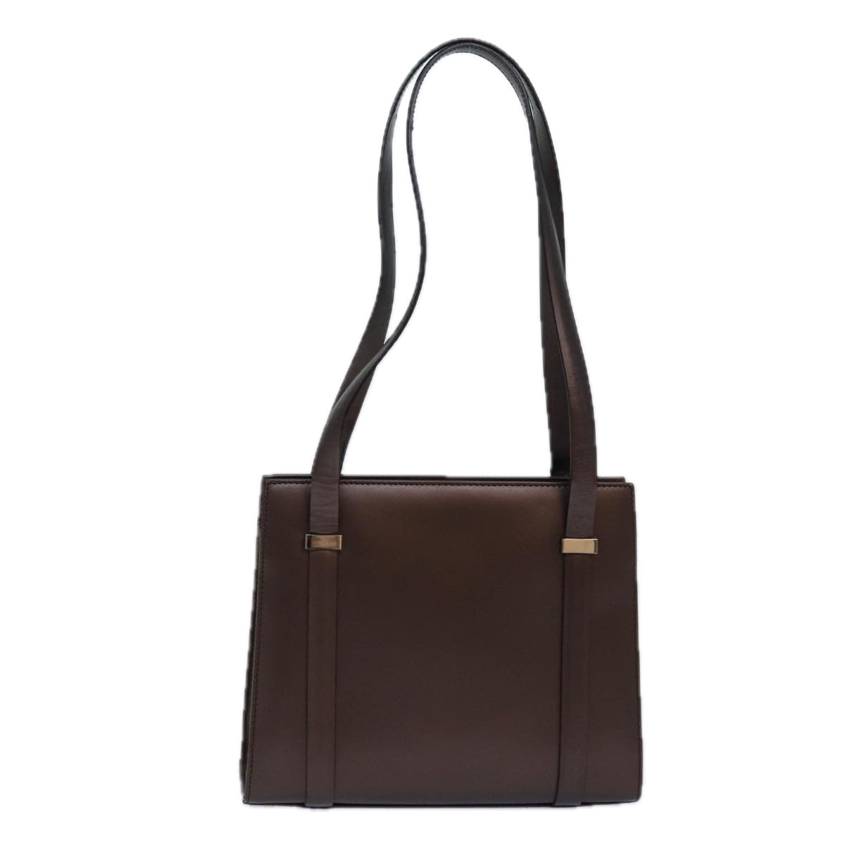GUCCI Hand Bag Leather Brown Silver 007 2046 0268 85533