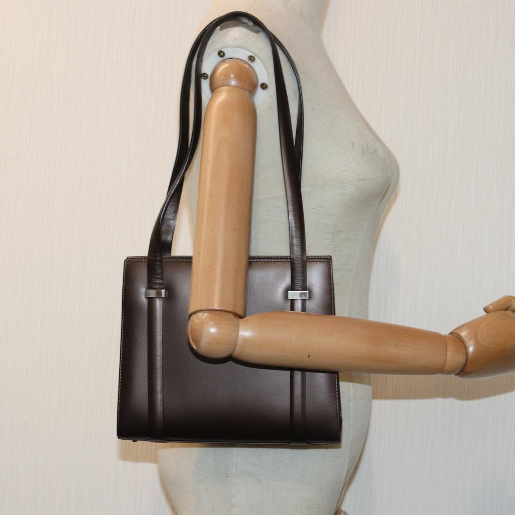 GUCCI Hand Bag Leather Brown Silver 007 2046 0268 85533