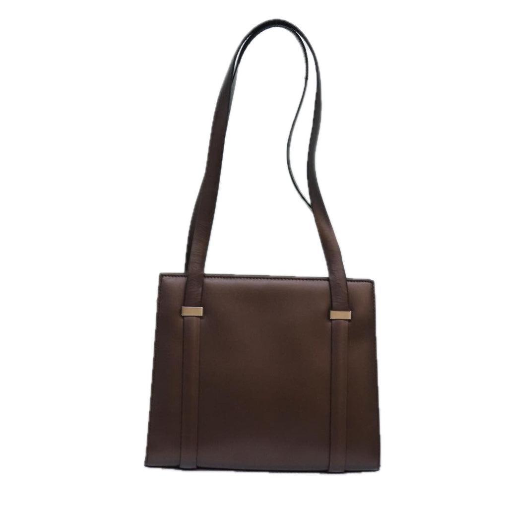 GUCCI Hand Bag Leather Brown Silver 007 2046 0268 85533