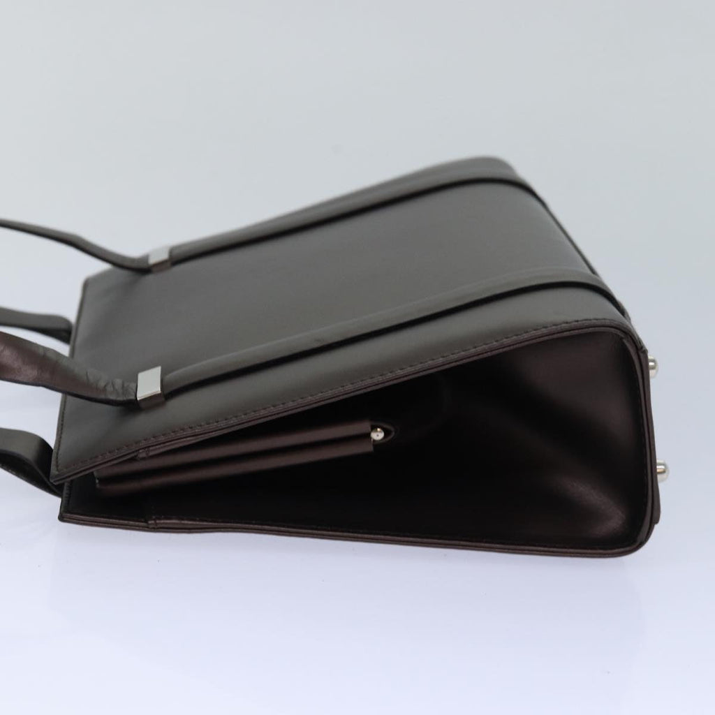 GUCCI Hand Bag Leather Brown Silver 007 2046 0268 85533